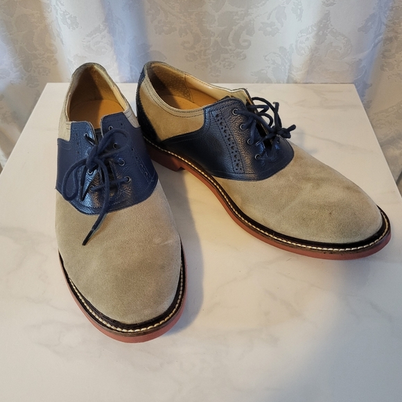 Cole Haan Men's Shoes, Suede Color Tan and Blue, Oxford Size 10.5m, Classic - Picture 8 of 13